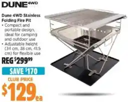 Anaconda Dune 4WD Stainless Folding Fire Pit offer