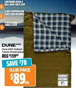 Anaconda Dune 4WD Outback Canvas Sleeping Bag offer