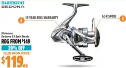 Anaconda Shimano Sedona FJ Spin Reels offer