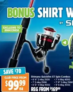 Anaconda Shimano Quickfire XT Spin Combos offer