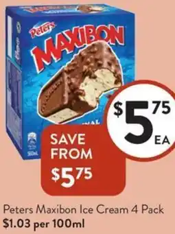 Foodworks Peters Maxibon Ice Cream offer