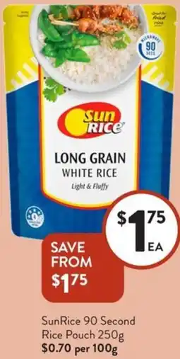 Foodworks SunRice 90 Second Rice Pouch offer