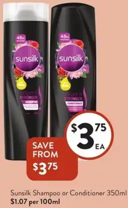 Foodworks Sunsilk Shampoo or Conditioner offer