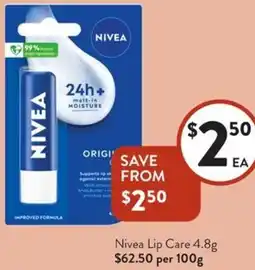 Foodworks Nivea Lip Care offer