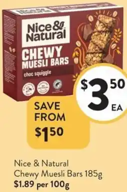 Foodworks Nice & Natural Chewy Muesli Bars offer