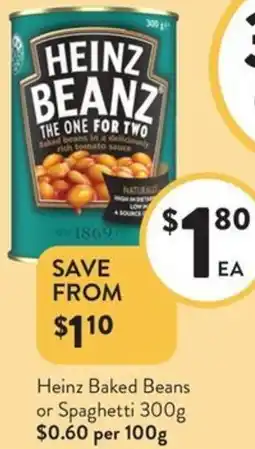Foodworks Heinz Baked Beans or Spaghetti offer
