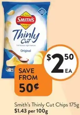 Foodworks Smith's Thinly Cut Chips offer