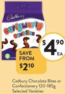 Foodworks Cadbury Chocolate Bites or Confectionery offer