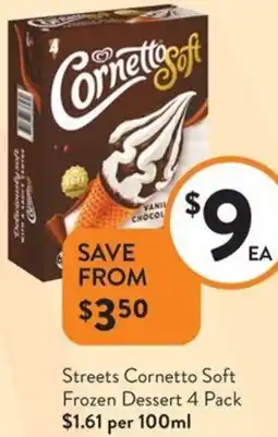 Foodworks Streets Cornetto Soft Frozen Dessert offer