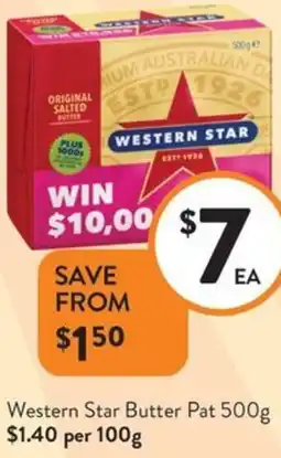 Foodworks Western Star Butter Pat offer