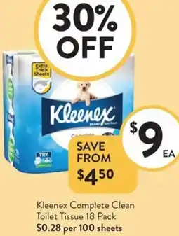Foodworks Kleenex Complete Clean Toilet Tissue offer