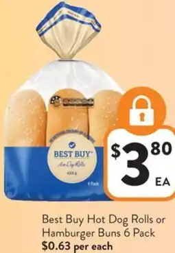 Foodworks Best Buy Hot Dog Rolls or Hamburger Buns offer