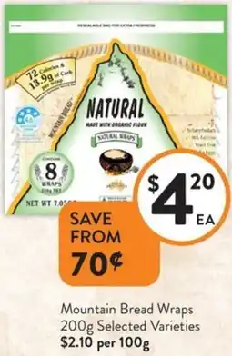 Foodworks Mountain Bread Wraps offer