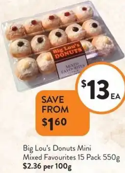 Foodworks Big Lou's Donuts Mini Mixed Favourites offer