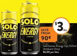 Foodworks Solo Lemon Energy Can offer
