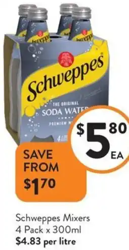 Foodworks Schweppes Mixers offer