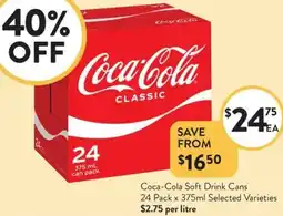 Foodworks Coca-Cola Soft Drink Cans offer