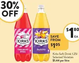 Foodworks Kirks Soft Drink offer