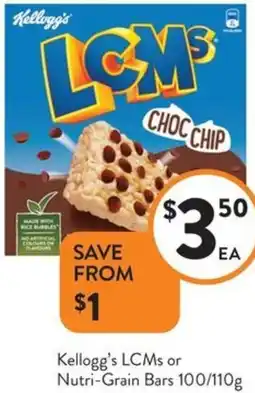 Foodworks Kellogg's LCMs or Nutri-Grain Bars offer