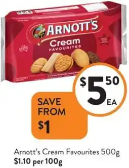 Foodworks Arnott's Cream Favourites offer