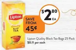 Foodworks Lipton Quality Black Tea Bags offer