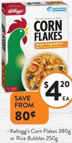 Foodworks Kellogg's Corn Flakes or Rice Bubbles offer