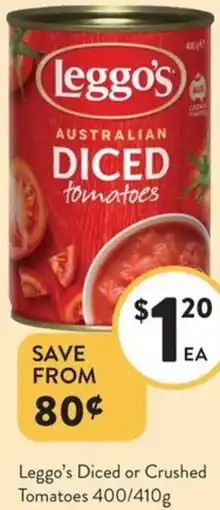 Foodworks Leggo's Diced or Crushed Tomatoes offer