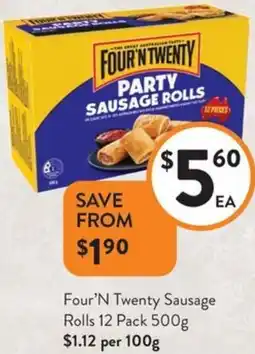 Foodworks Four 'N Twenty Sausage Rolls offer
