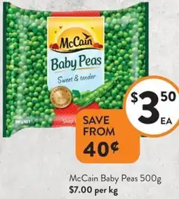 Foodworks McCain Baby Peas offer