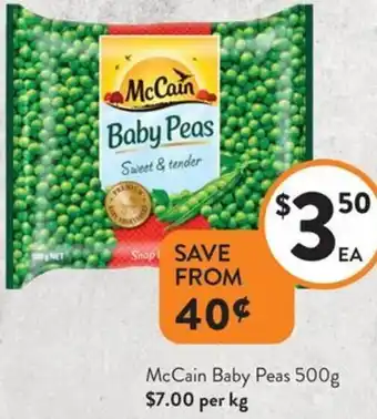 Foodworks McCain Baby Peas offer