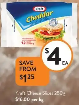 Foodworks Kraft Cheese Slices offer