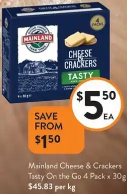 Foodworks Mainland Cheese & Crackers Tasty On the Go offer