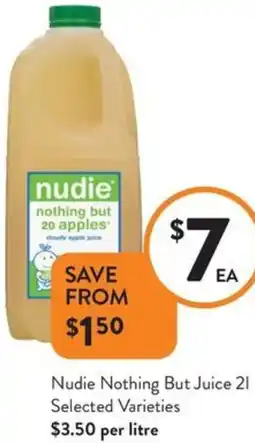 Foodworks Nudie Nothing But Juice offer