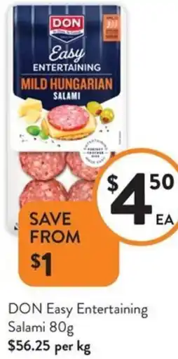 Foodworks DON Easy Entertaining Salami offer