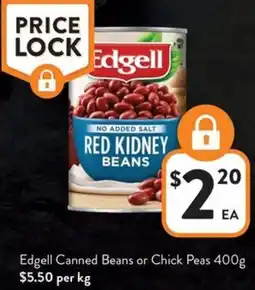 Foodworks Edgell Canned Beans or Chick Peas offer