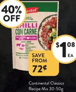 Foodworks Continental Classics Recipe Mix offer