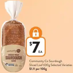 Foodworks Community Co Sourdough Sliced Loaf offer