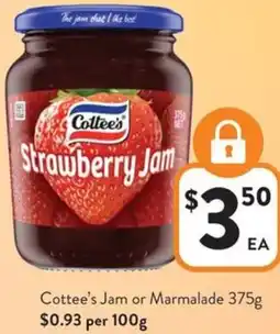 Foodworks Cottee's Jam or Marmalade offer