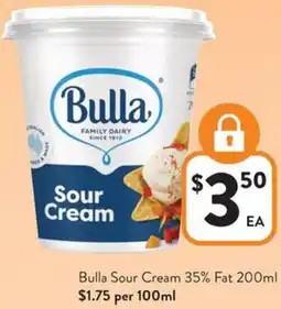 Foodworks Bulla Sour Cream offer