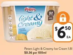 Foodworks Peters Light & Creamy Ice Cream offer