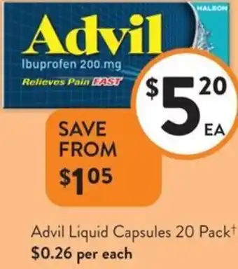Foodworks Advil Liquid Capsules offer