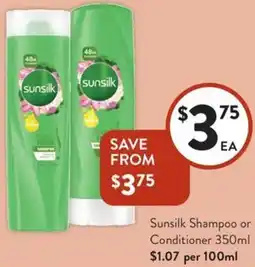 Foodworks Sunsilk Shampoo or Conditioner offer