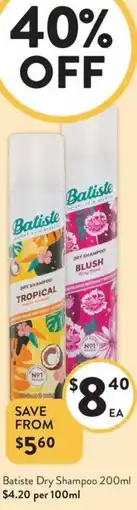 Foodworks Batiste Dry Shampoo offer