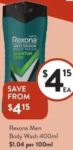 Foodworks Rexona Men Body Wash offer