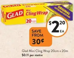 Foodworks Glad Mini Cling Wrap offer
