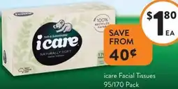 Foodworks icare Facial Tissues offer