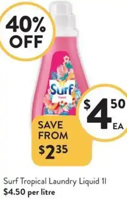 Foodworks Surf Tropical Laundry Liquid offer