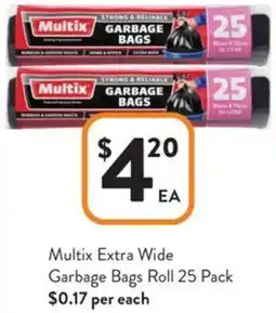 Foodworks Multix Extra Wide Garbage Bags Roll offer