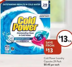 Foodworks Cold Power Laundry Capsules offer