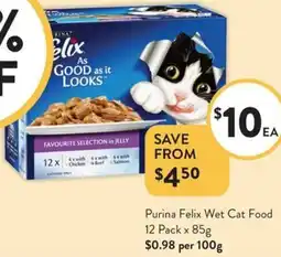 Foodworks Purina Felix Wet Cat Food offer